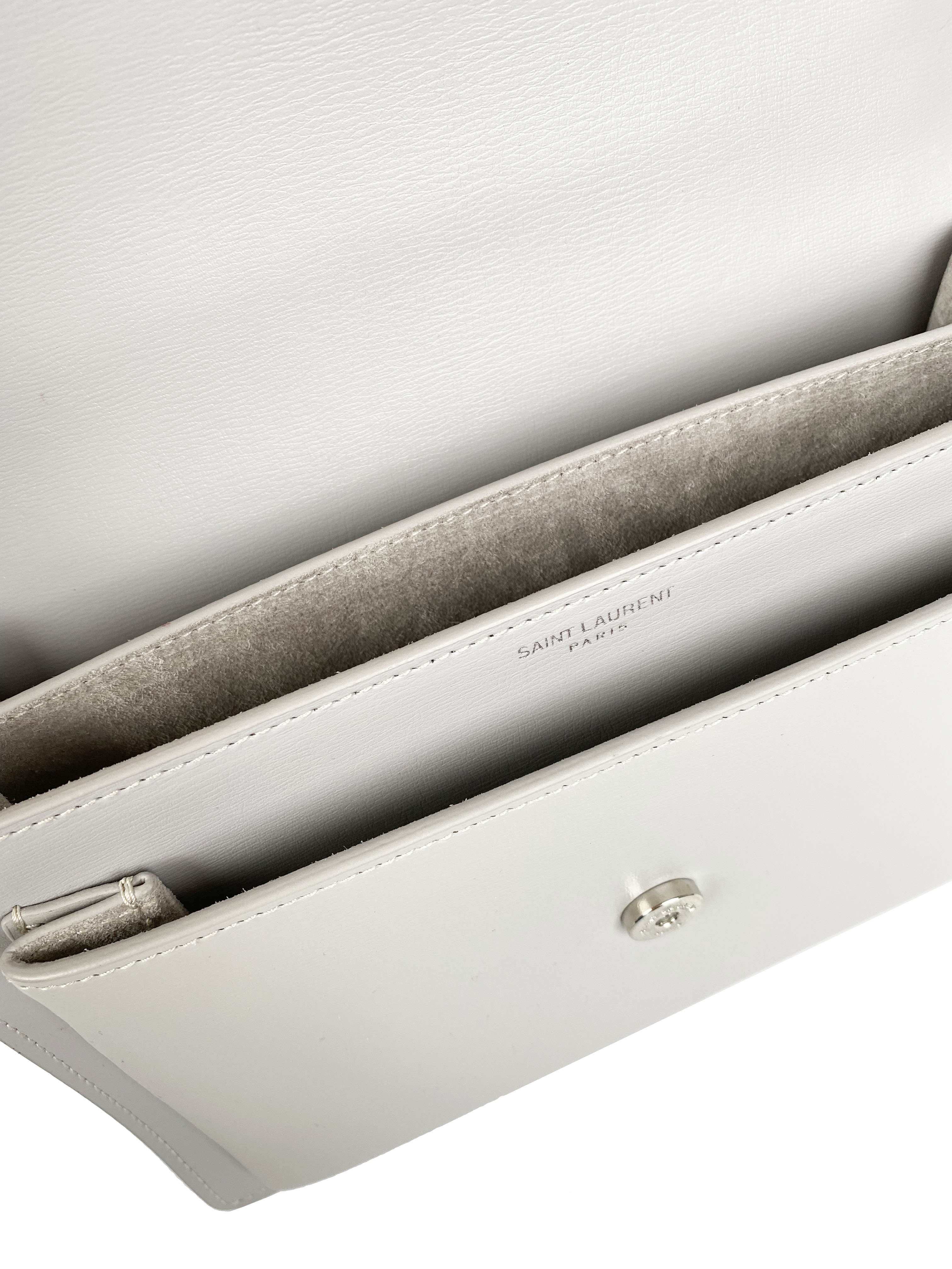 Saint Laurent Granite Grey Medium Sunset Bag - Luxury Designer Shoulder Bag for Women | Perfect for Work, Evening Events & Travel