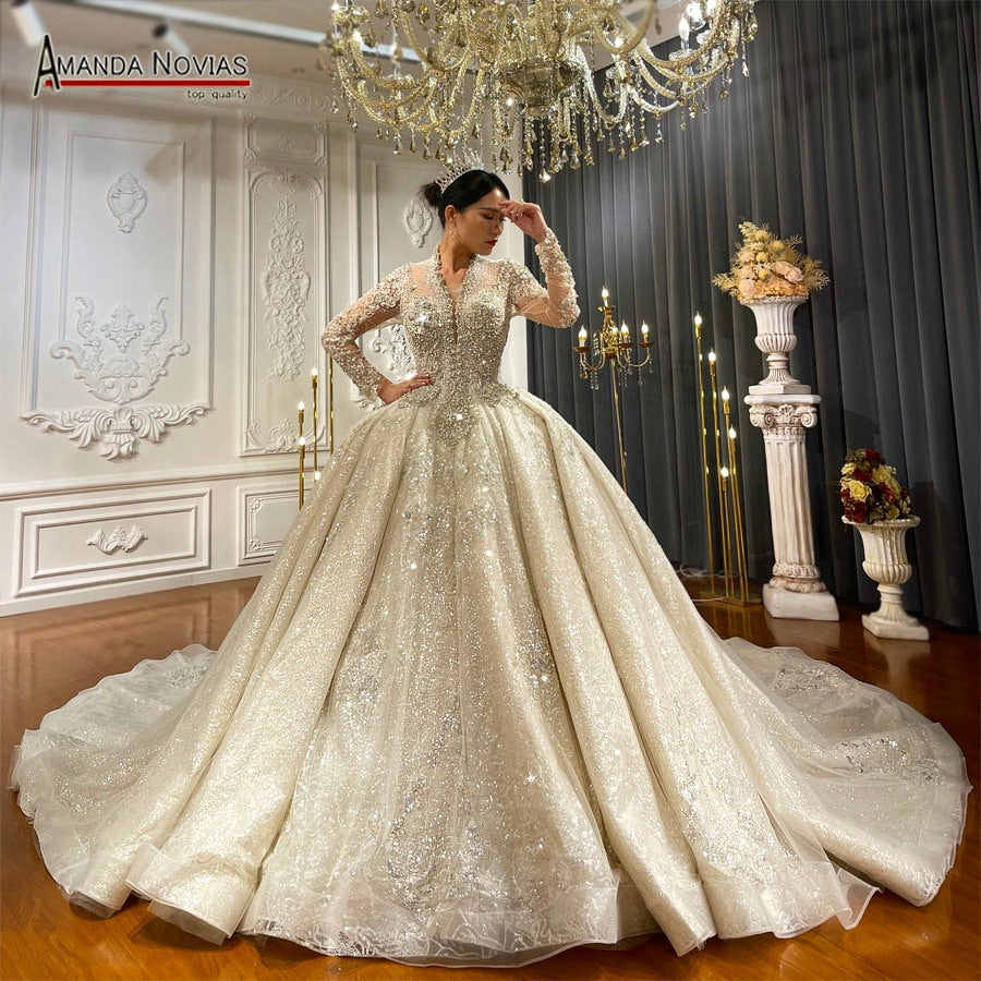 Exquisite Hand-Beaded Bridal Wedding Gowns NS4226 – Perfect for Elegant Ceremonies & Romantic Vows