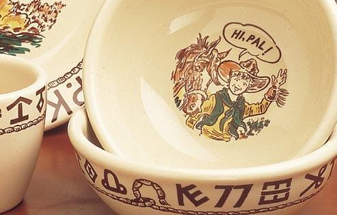 Lil' Cowboy Dish Set for Kids - Western-Themed Dinnerware with Plates, Bowls & Cups - Perfect for Cowboy-Themed Parties, Camping & Western Decor