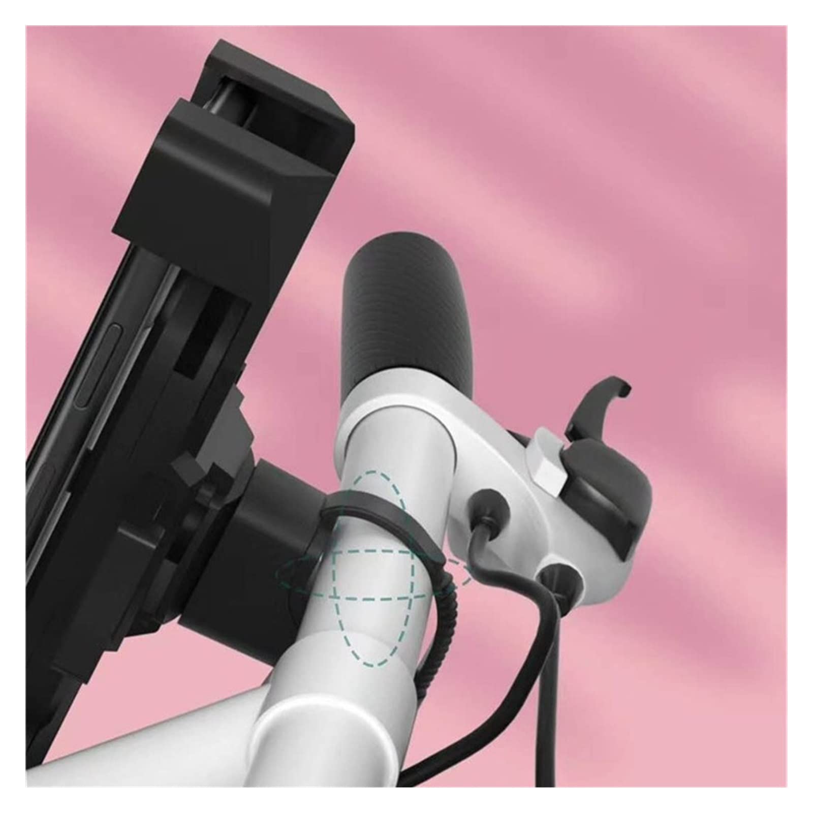 TSTS Universal 360° Rotating Motorcycle Phone Mount - Handlebar Clip Stand for Bikes & Motorcycles - Perfect for GPS Navigation & Adventure Riding