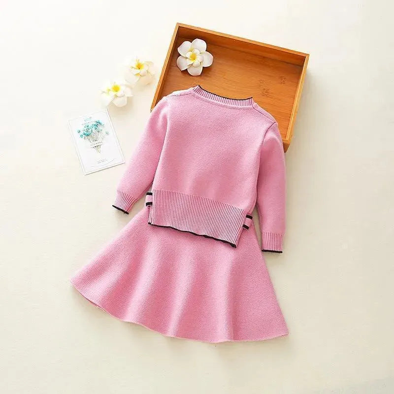 Girls Knitted Outfit Sets - Long Sleeve Kids Winter Clothes for School & Play | Cozy Toddler Sweater & Pants Combo