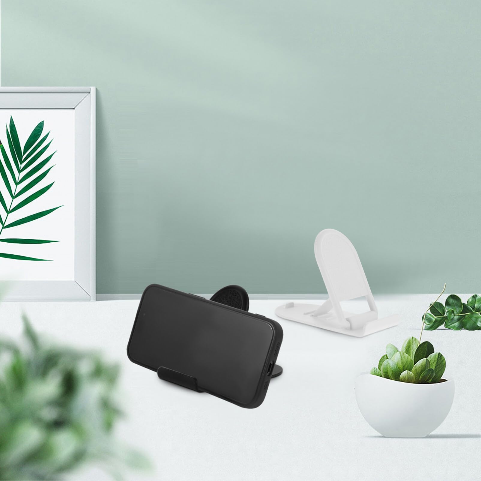 Foldable Phone Stand 2-Pack - Adjustable Desktop Cell Phone Holder for iPhone, Samsung & More - Perfect for Work, Watching Videos & Hands-Free Calling