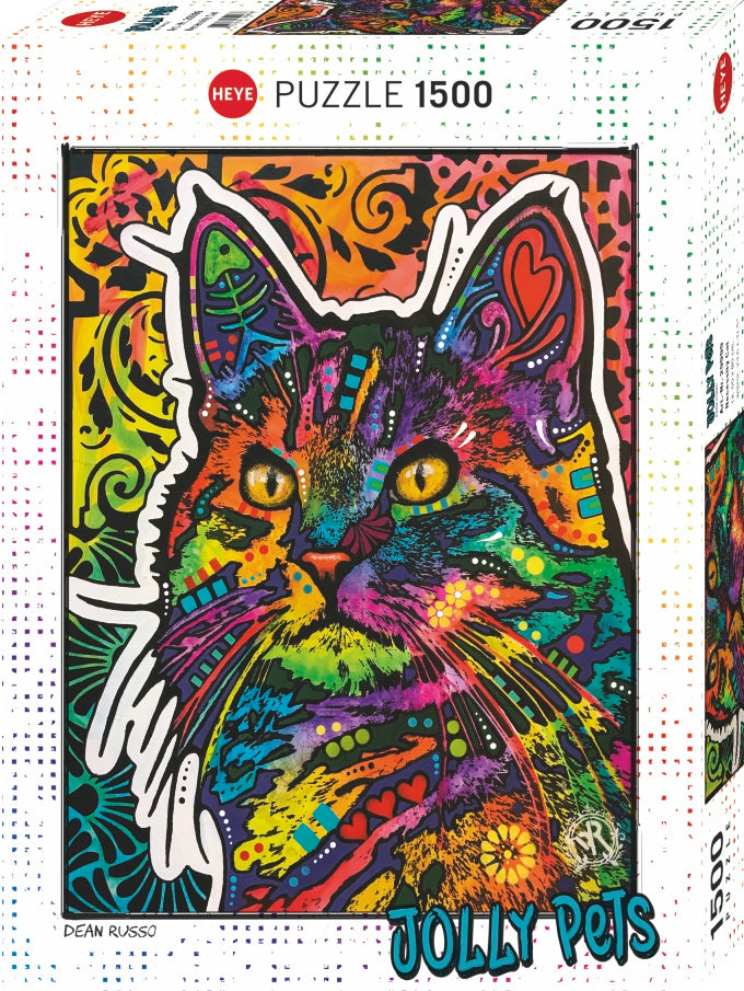 Heye Jolly Pets 1500-Piece Jigsaw Puzzle - Dean Russo Cat Art Puzzle for Adults, Challenging Puzzle Game for Family Night & Home Decor (Cat Lover Gift Idea)