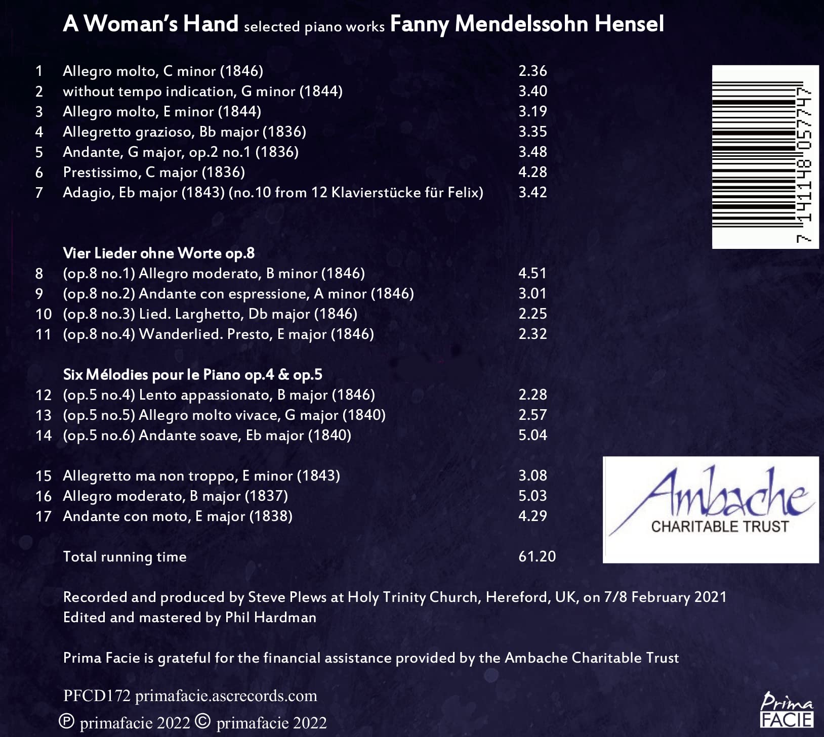 Fanny Mendelssohn Selected Piano Works for Women - Classical Sheet Music for Home, Studio & Performance