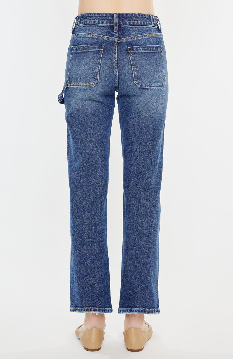 Ashley High Rise True Straight Jeans for Women - Classic Stretch Denim Pants, Comfortable & Flattering Fit - Perfect for Casual Wear, Office, and Everyday Outfits