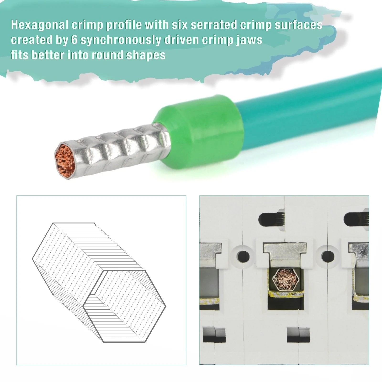 HSC8 6 6 Self-Adjusting Ferrule Crimper Tool for AWG23-10 Bootlace Ferrules - Perfect for Electrical Wiring, DIY Projects, and Professional Installations