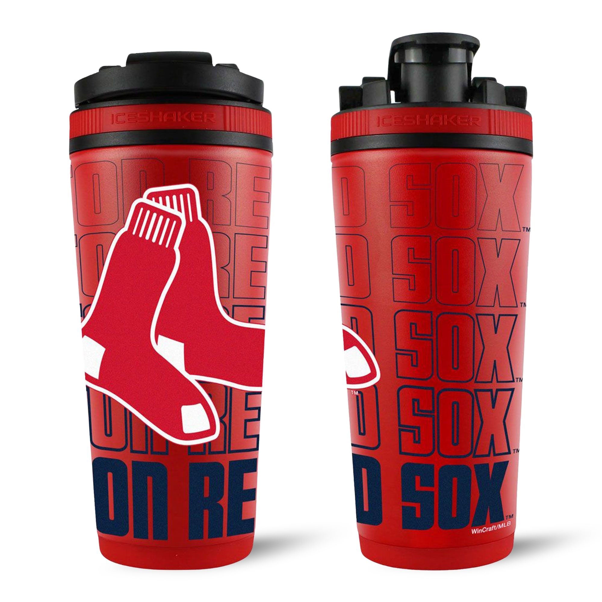 Official Boston Red Sox 26oz Insulated Stainless Steel Water Bottle - Leakproof Sports Shaker Cup for Gym, Workouts & Outdoor Activities