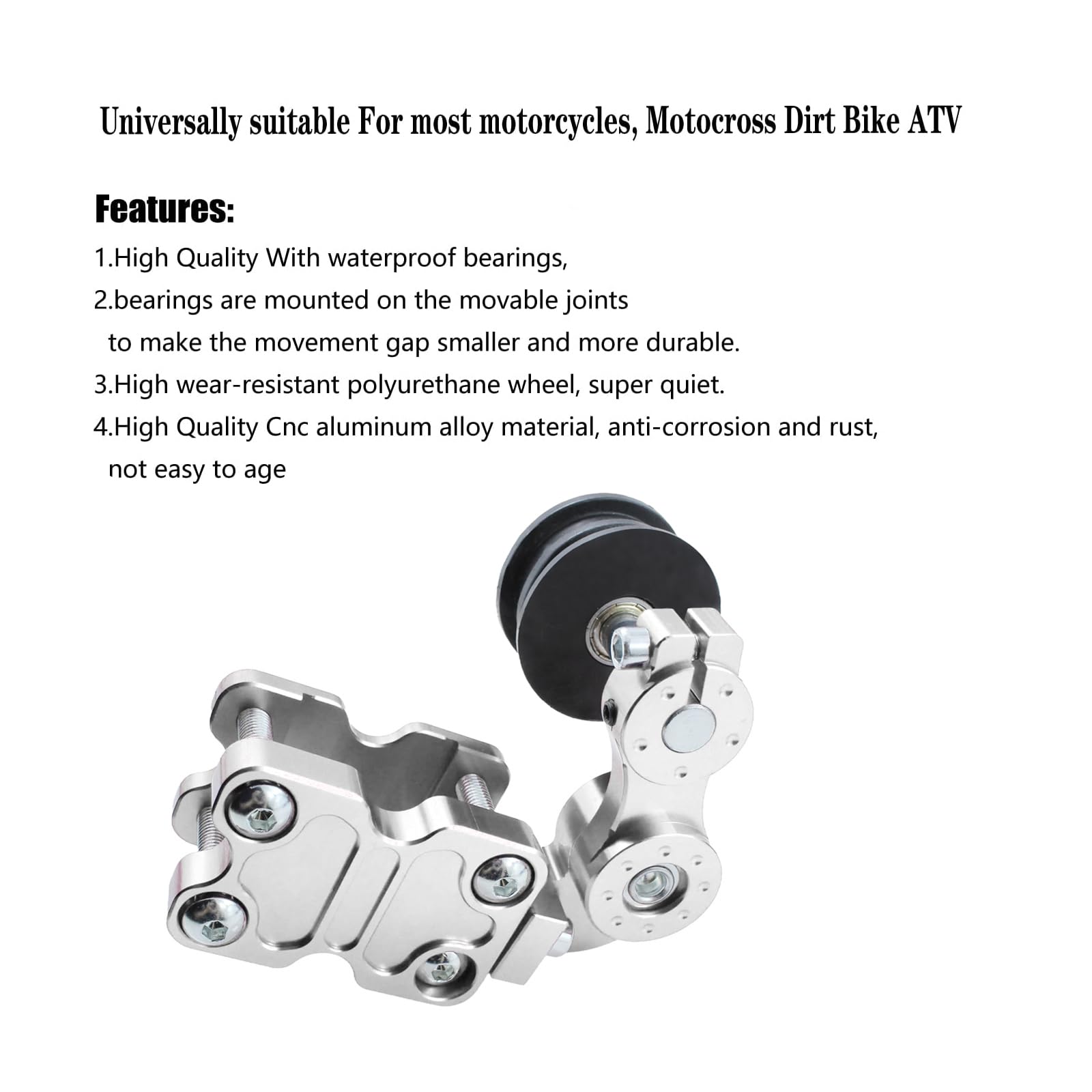 Universal CNC Motorcycle Chain Adjuster - Durable Alloy Tensioner for Motocross & ATV