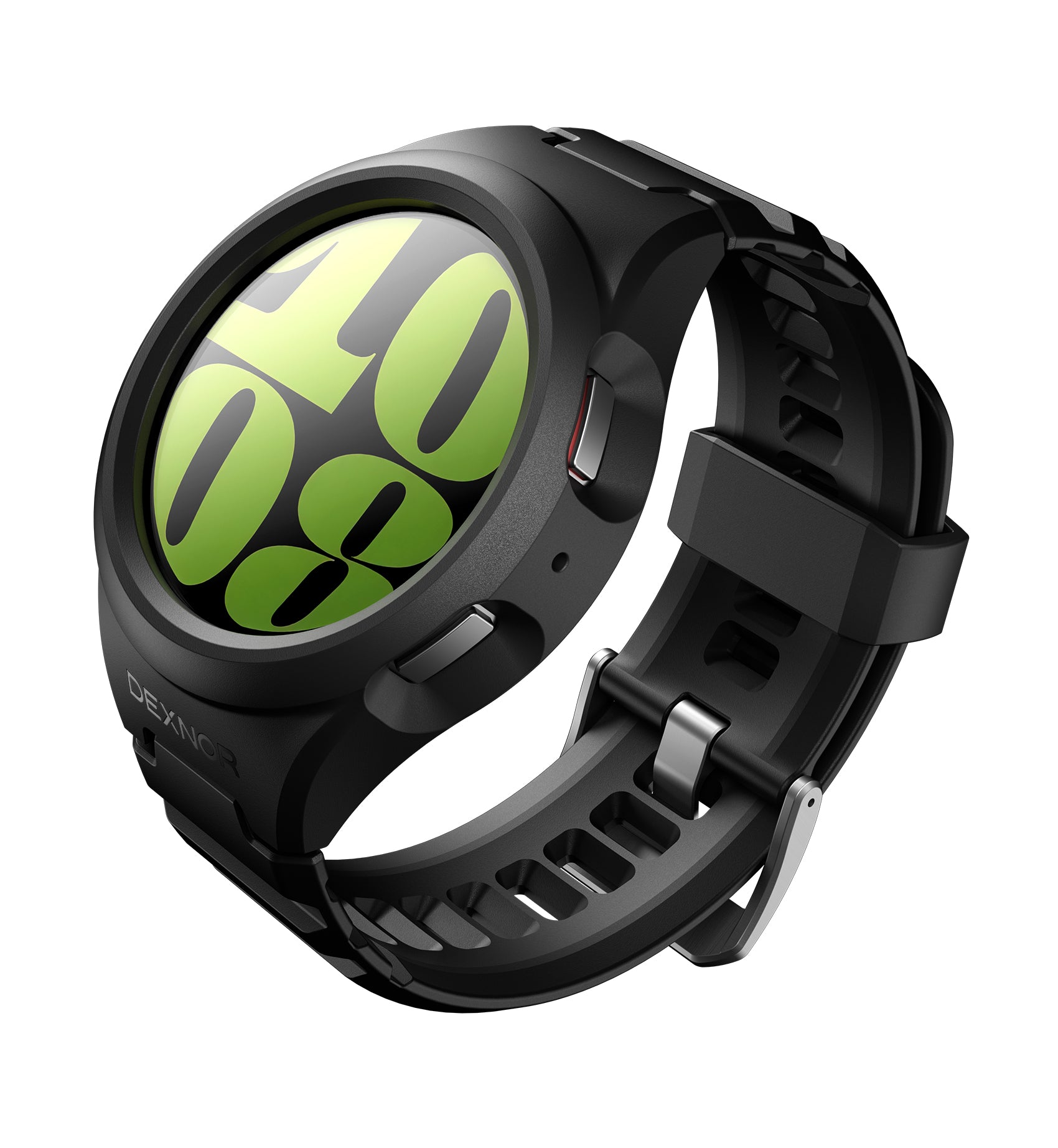 Dexnor Shockproof Full Body Bumper Case Cover for Samsung Galaxy Watch 6 (44mm) - Rugged Raised Bezel Snap-on Protection for Outdoor Sports & Active Lifestyle