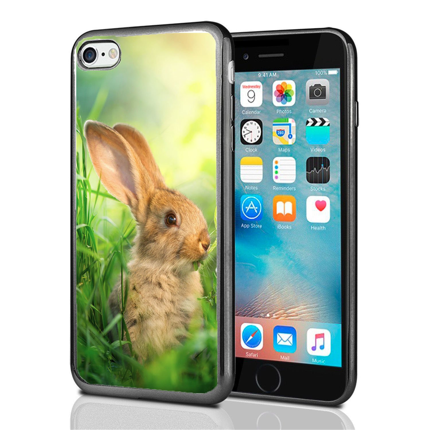 Cute Bunny iPhone 7 & iPhone 8 Case - Shockproof Protective Cover with Slim Fit Design - Perfect for Everyday Use, School & Travel - by Atomic Market