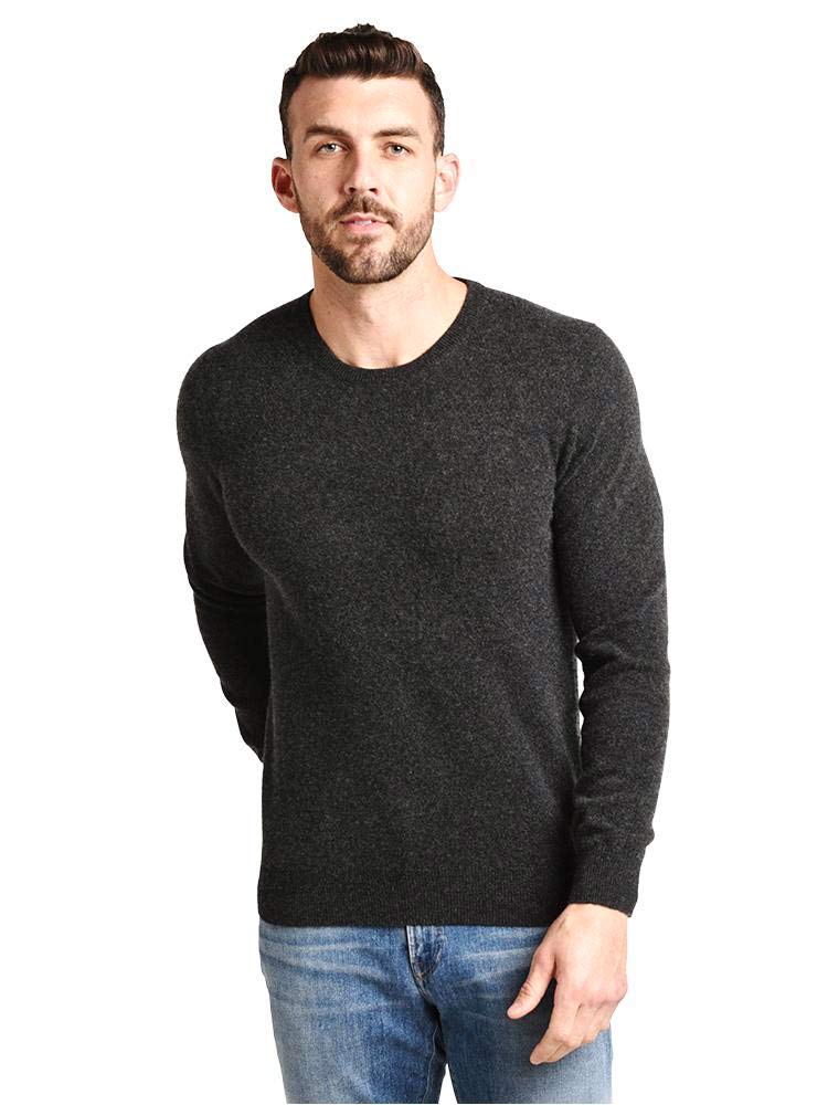 Premium Men's Cashmere Crew Neck Sweater - Soft & Warm Winter Knit Pullover for Casual & Business Wear