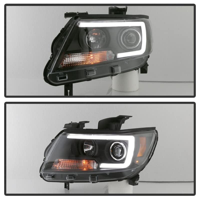 Spyder 5085283 Black LED Dry Bar Projector Headlights for 2015-2019 Chevy Colorado - Upgrade Your Truck Lighting for Off-Road & Night Driving