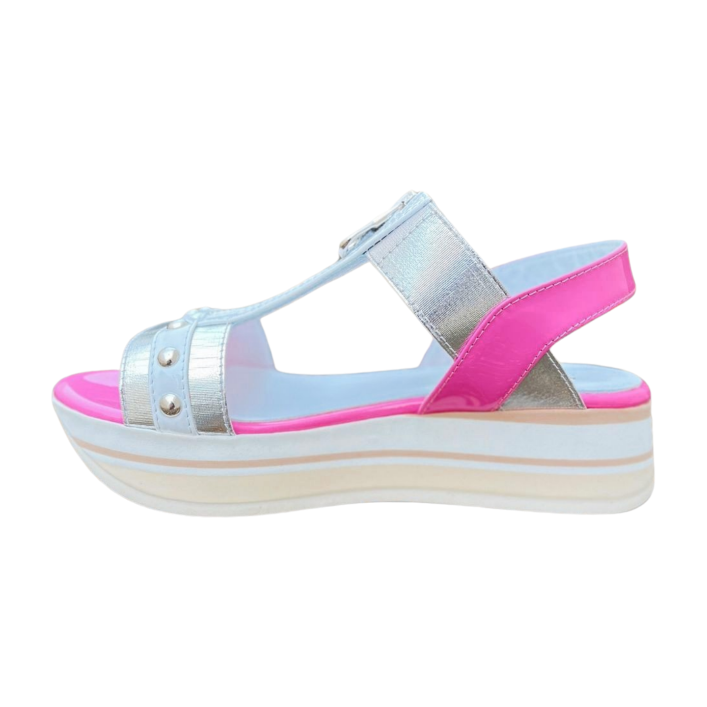 MARCO MOREO Women's Silver Wedge Sandals - Comfortable Summer Casual Shoes for Beach, Party & Outdoor Walking | M723 Style