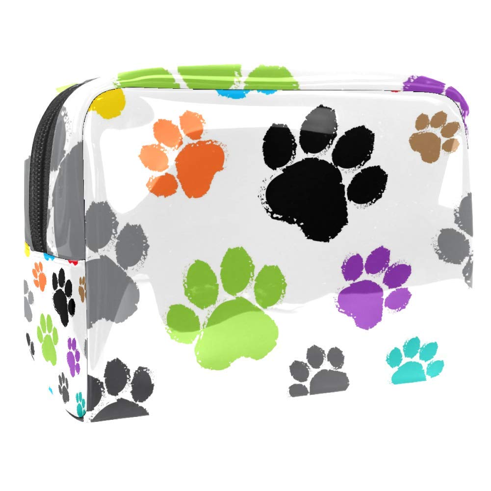Portable Waterproof Makeup Bag with Zipper - Travel Toiletry Organizer for Women - Cute Animal Paw Cosmetic Pouch for Cosmetics, Brushes & Skincare - Perfect for Travel, Gym & Daily Use