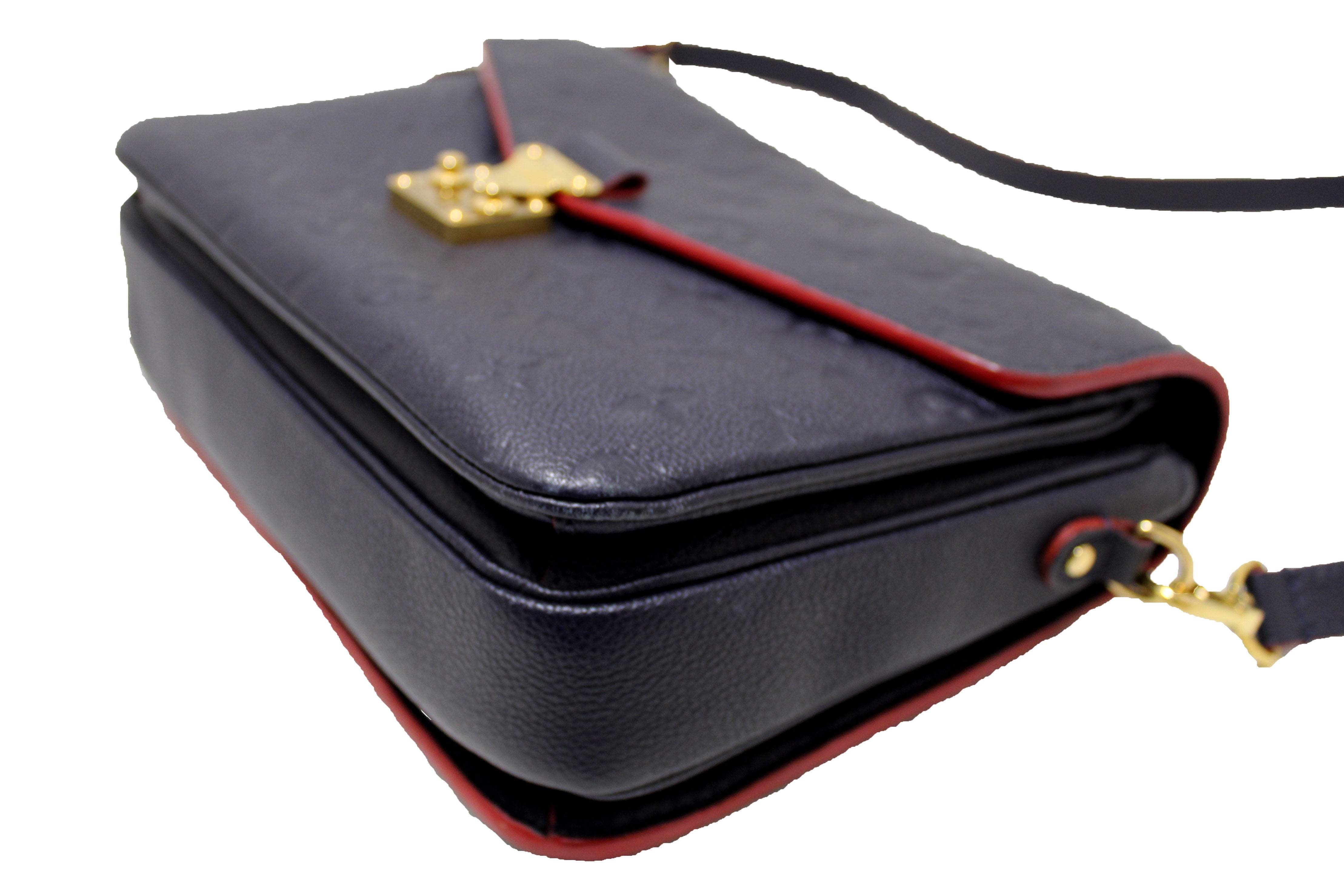 Authentic Louis Vuitton Blue Monogram Empreinte Leather Metis Pochette Crossbody Bag - Luxury Designer Shoulder Purse for Women, Perfect for Work, Travel & Everyday Use