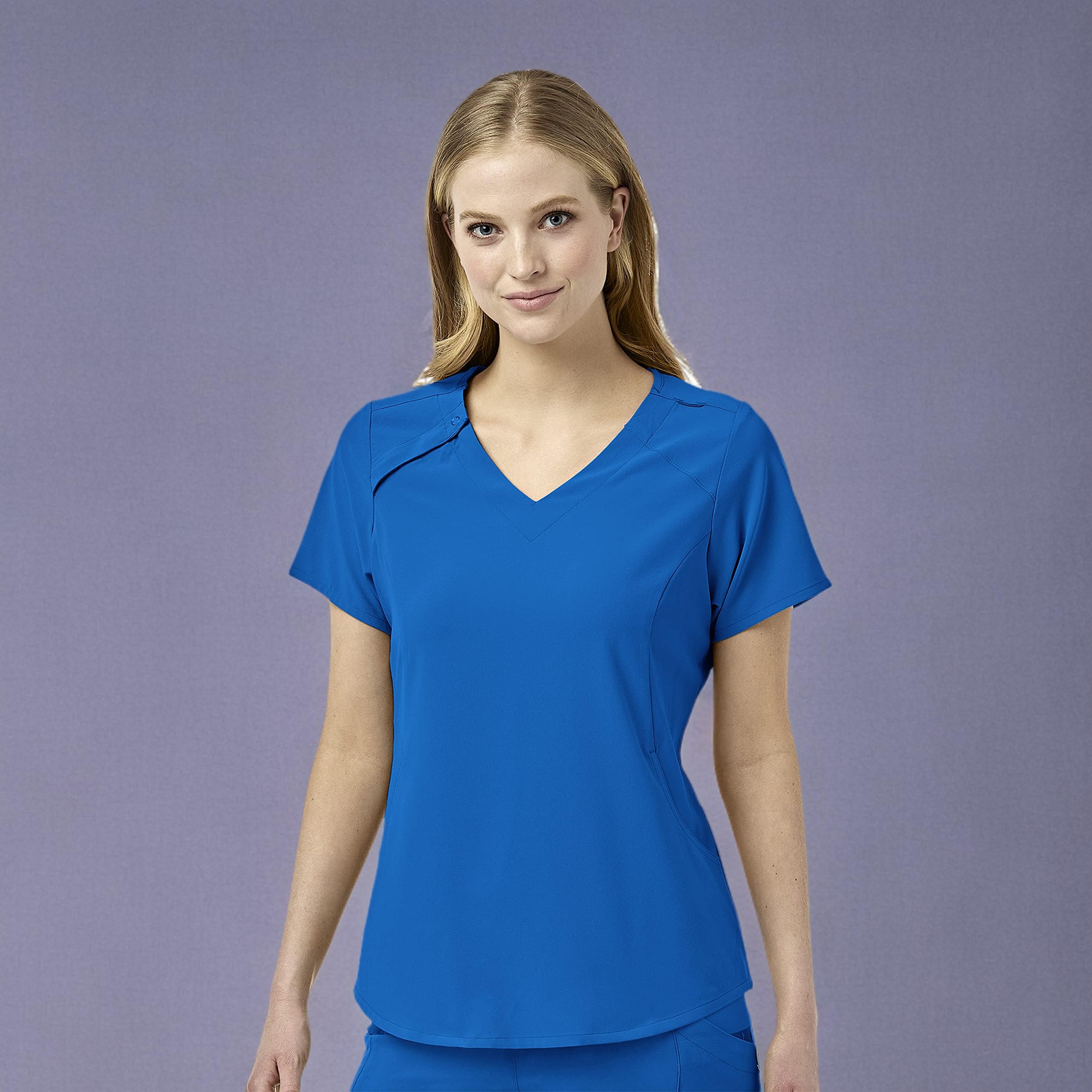 WonderWink Renew Women's Zip Accent Scrub Top - Comfortable Medical Uniform for Nurses & Healthcare Professionals - Perfect for Hospitals, Clinics & Long Shifts