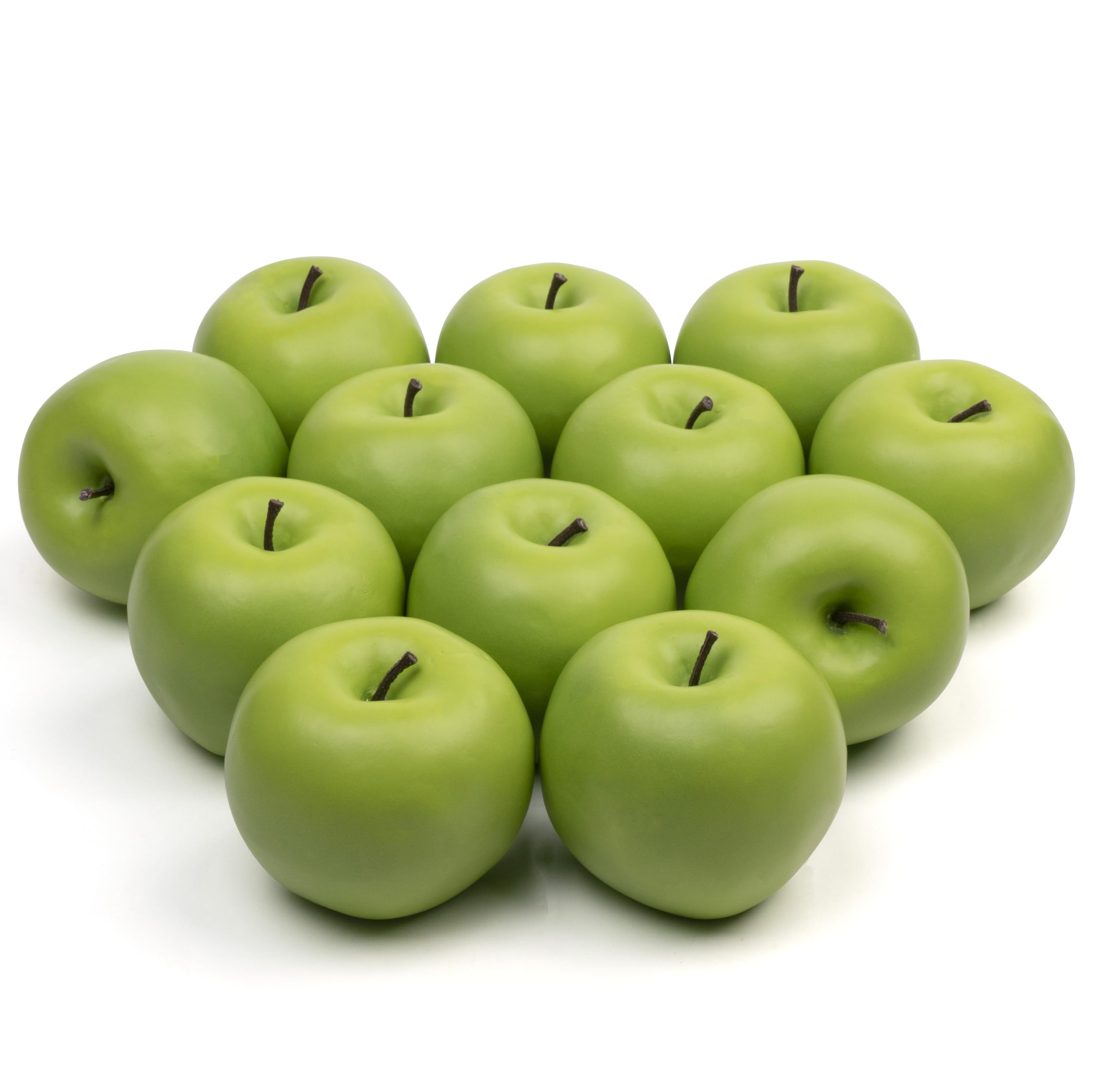 12Pcs Artificial Green Apples - Fake Fruit Decor for Kitchen Table, Fruit Bowl, Holiday & Photography Props - Realistic Faux Apples for Home Decor, Party Centerpieces, and Staging