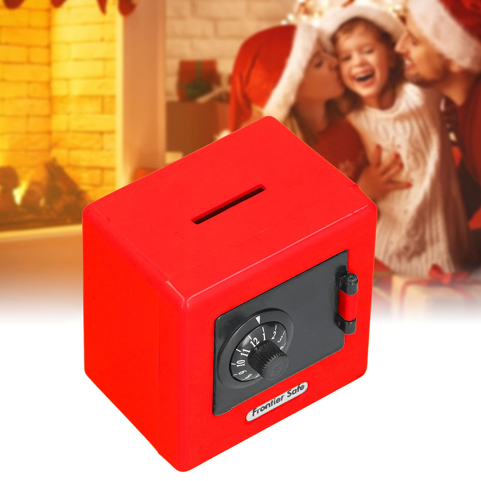 Simulation Safe Box with Coded Lock - Money Storage Case for Kids & Students - Mini Cash Saving Box for Coins & Bills (Red) - Perfect for Piggy Bank Alternative, Allowance Savings & Financial Education