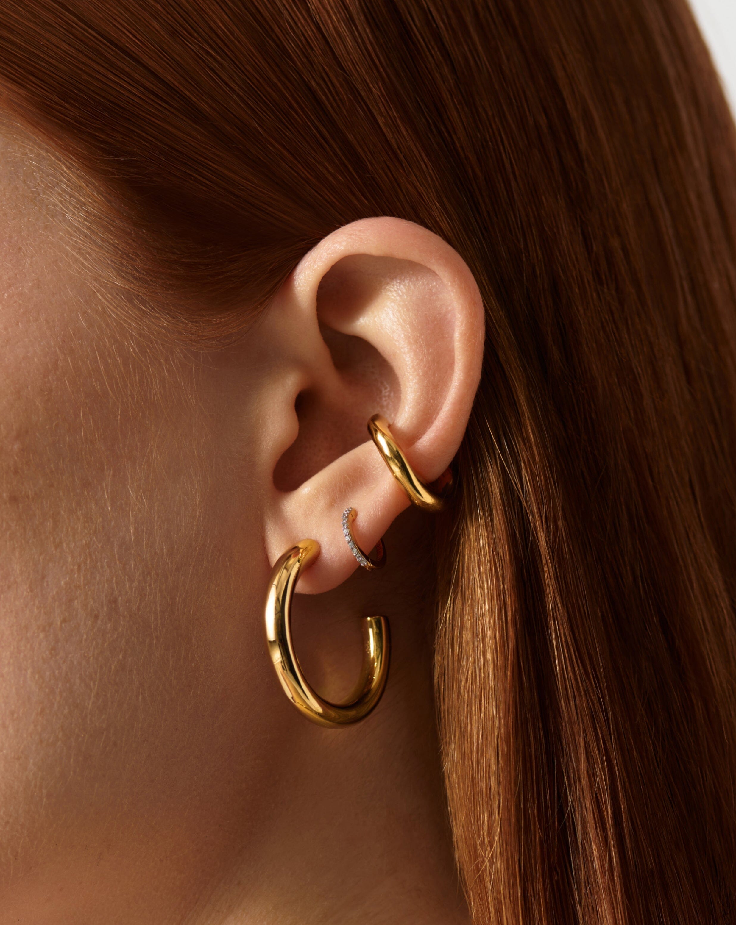 18K Gold Plated Large Hoop Earrings for Women - Fashion Statement Tunnel Earrings for Parties, Weddings & Everyday Wear