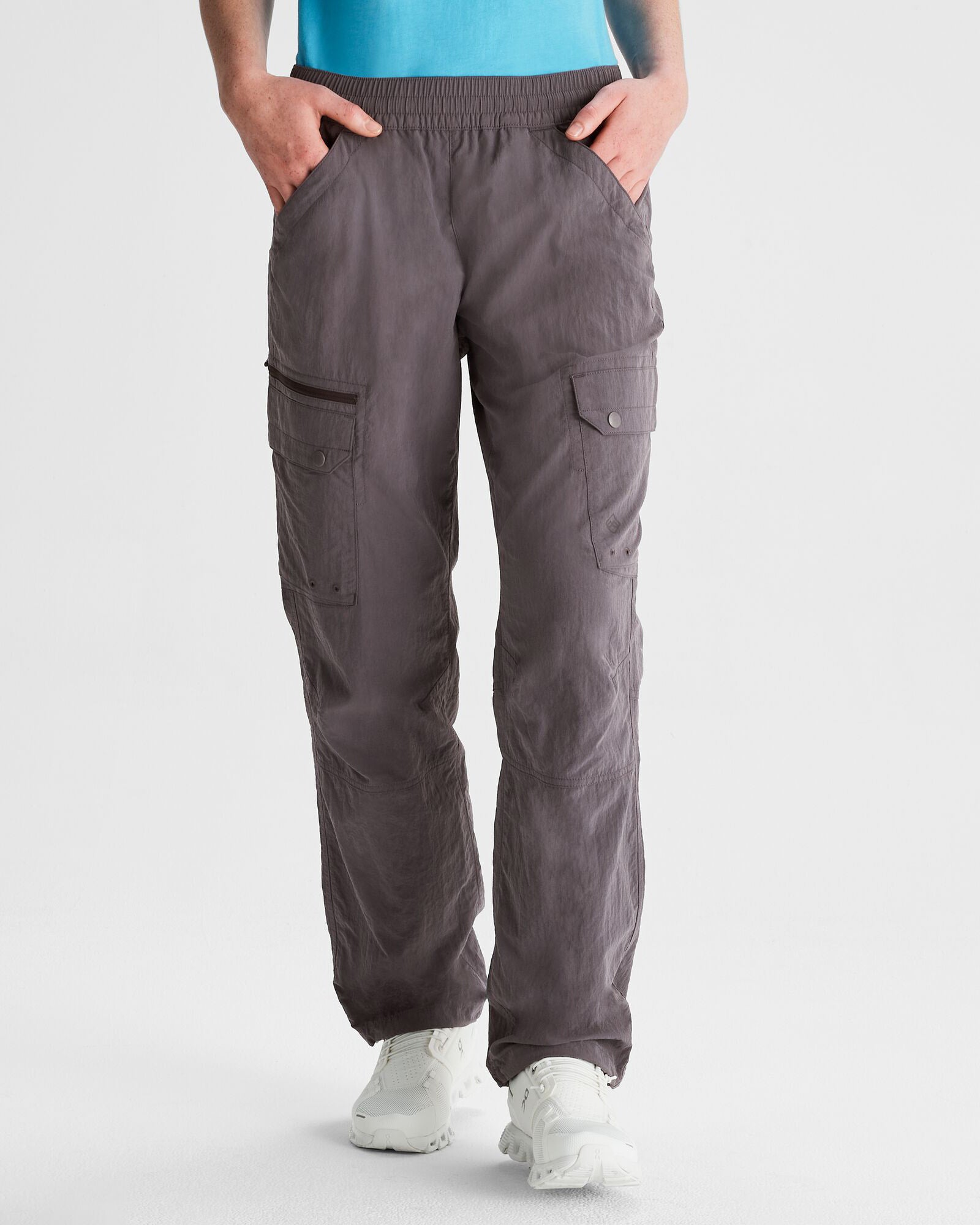 Women's EVRY Day Cargo Pants - Light Quartz Color, High Waisted Casual Pants with Pockets for Hiking, Travel & Everyday Wear