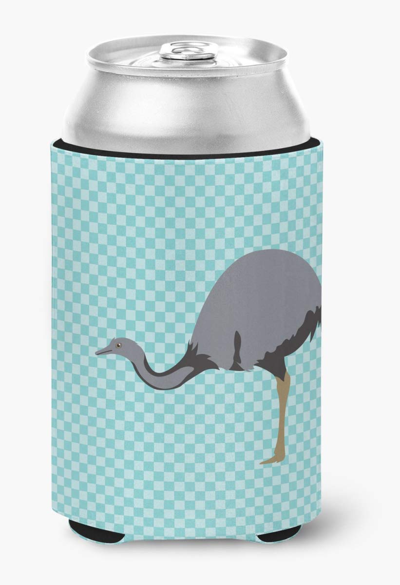 CoolCookware Rhea Blue Check Can & Bottle Hugger - Insulated Sleeve for Cans, Bottles, and Beverages - Perfect for Picnics, BBQs, and Outdoor Adventures