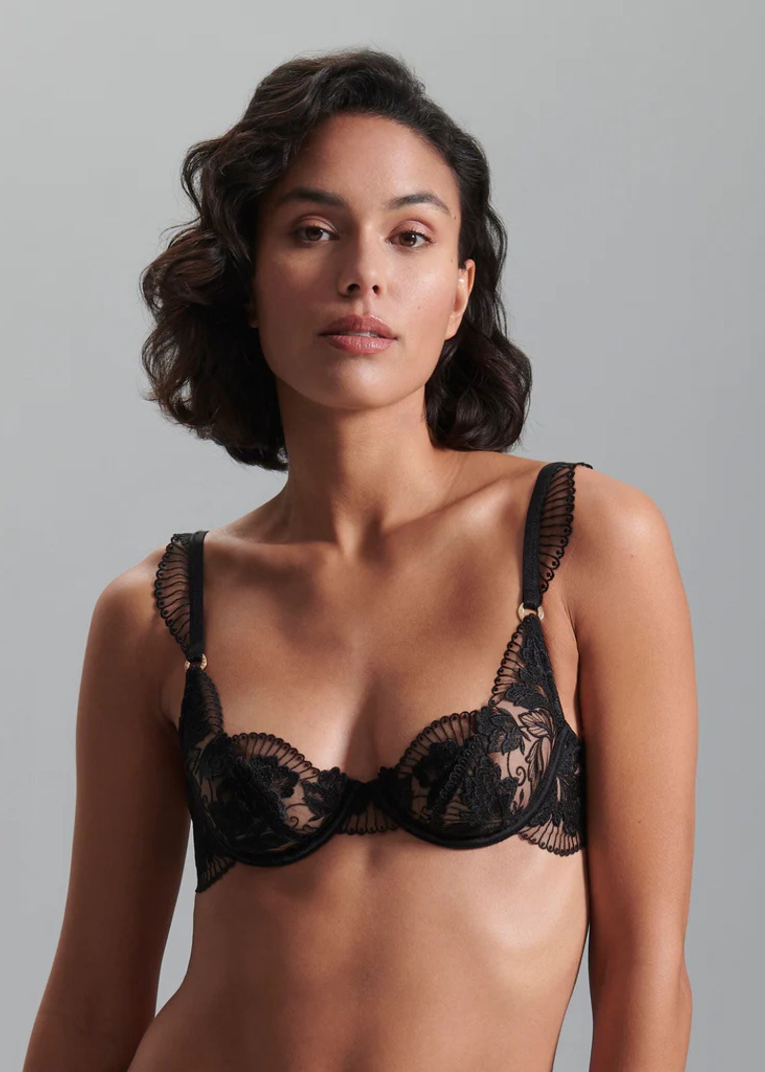 Gabriella Wired Bra for Women - Comfortable Underwire Support Bra in Black - Perfect for Everyday Wear, Workout & Lounge