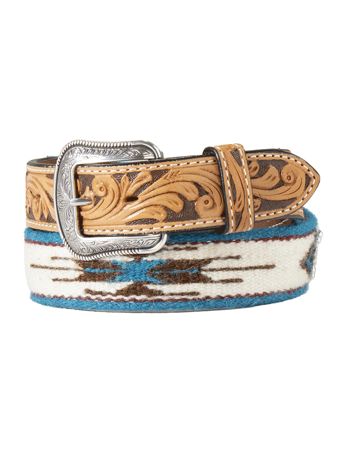 Men's Southwestern Turquoise Cross Belt - Genuine Wool, Tan - Perfect for Western Fashion & Cowboy Boots Accessories