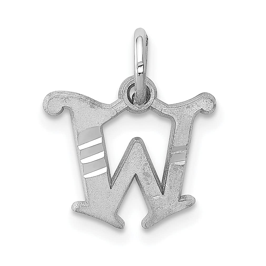 14K White Gold Letter W Initial Monogram Name Charm Necklace Pendant - Dainty Personalized Jewelry for Women - Perfect Birthday Gift, Anniversary Present & Everyday Elegance
