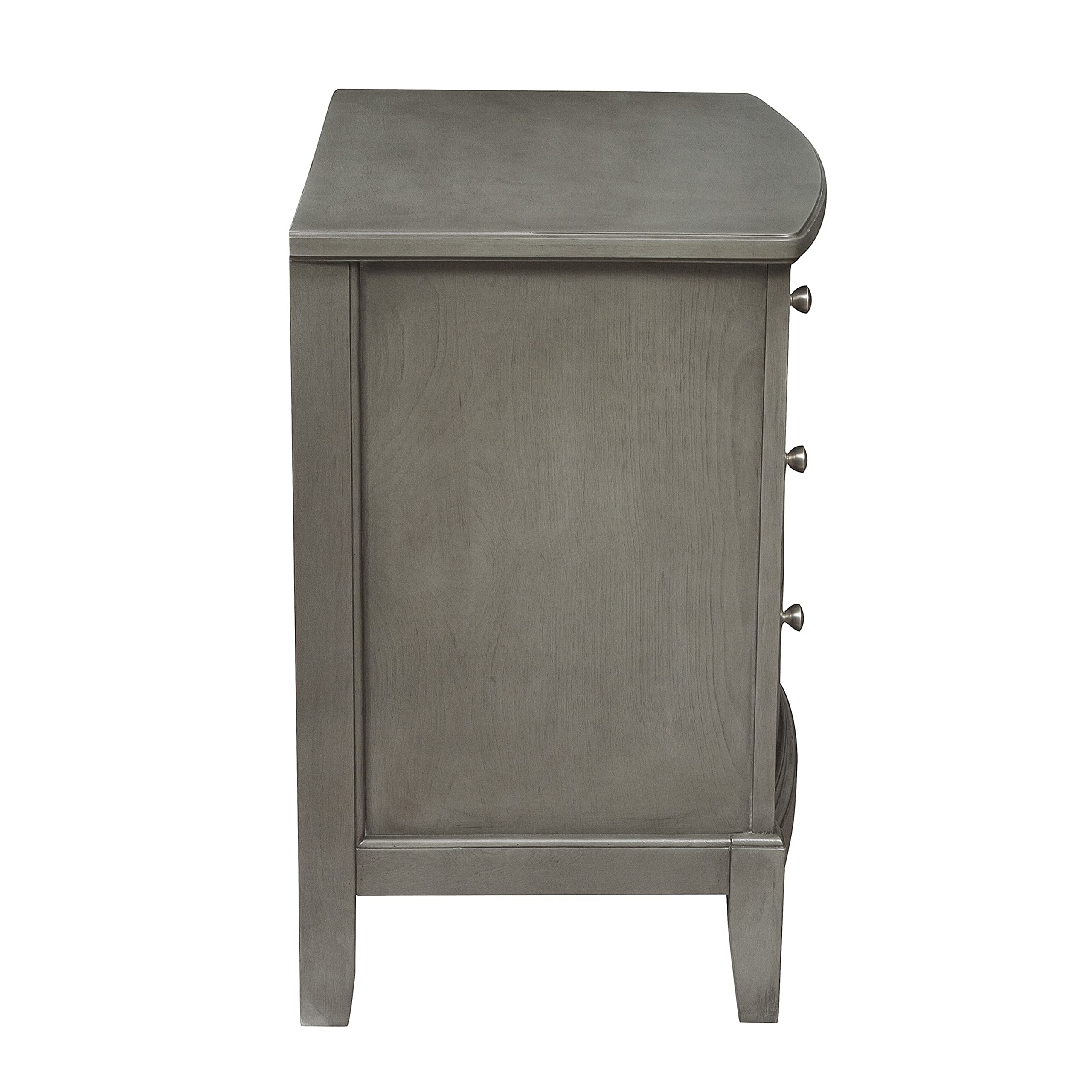 Lexicon Baylor 3-Drawer Nightstand, Gray - Modern Bedside Table with Storage for Bedroom, Living Room, or Guest Room