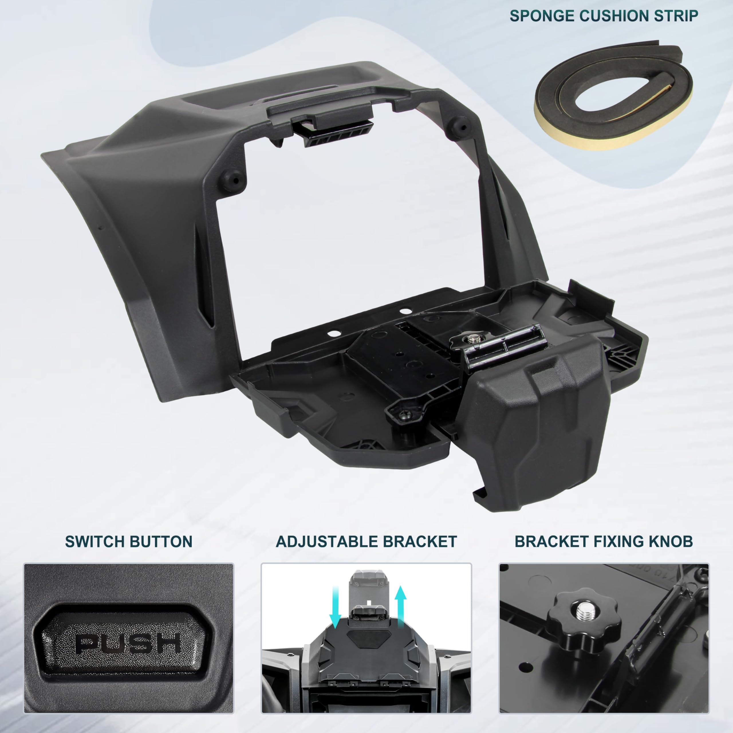 Universal Tablet Holder & GPS Mount with Storage Tray for Kawasaki Teryx KRX 1000 (2020-2025) | Durable Electronic Device Organizer for iPad, Phone & Accessories | Perfect for Off-Road Adventures & Dash Organization