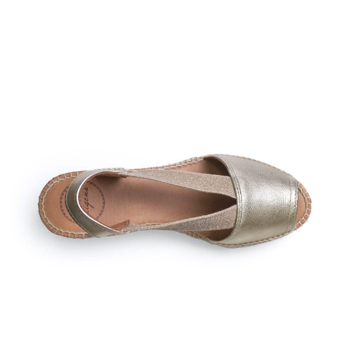 Women's Plain Leather Wedge Espadrilles - Comfortable Summer Sandals for Beach, Vacation & Casual Outings | Teide P Collection