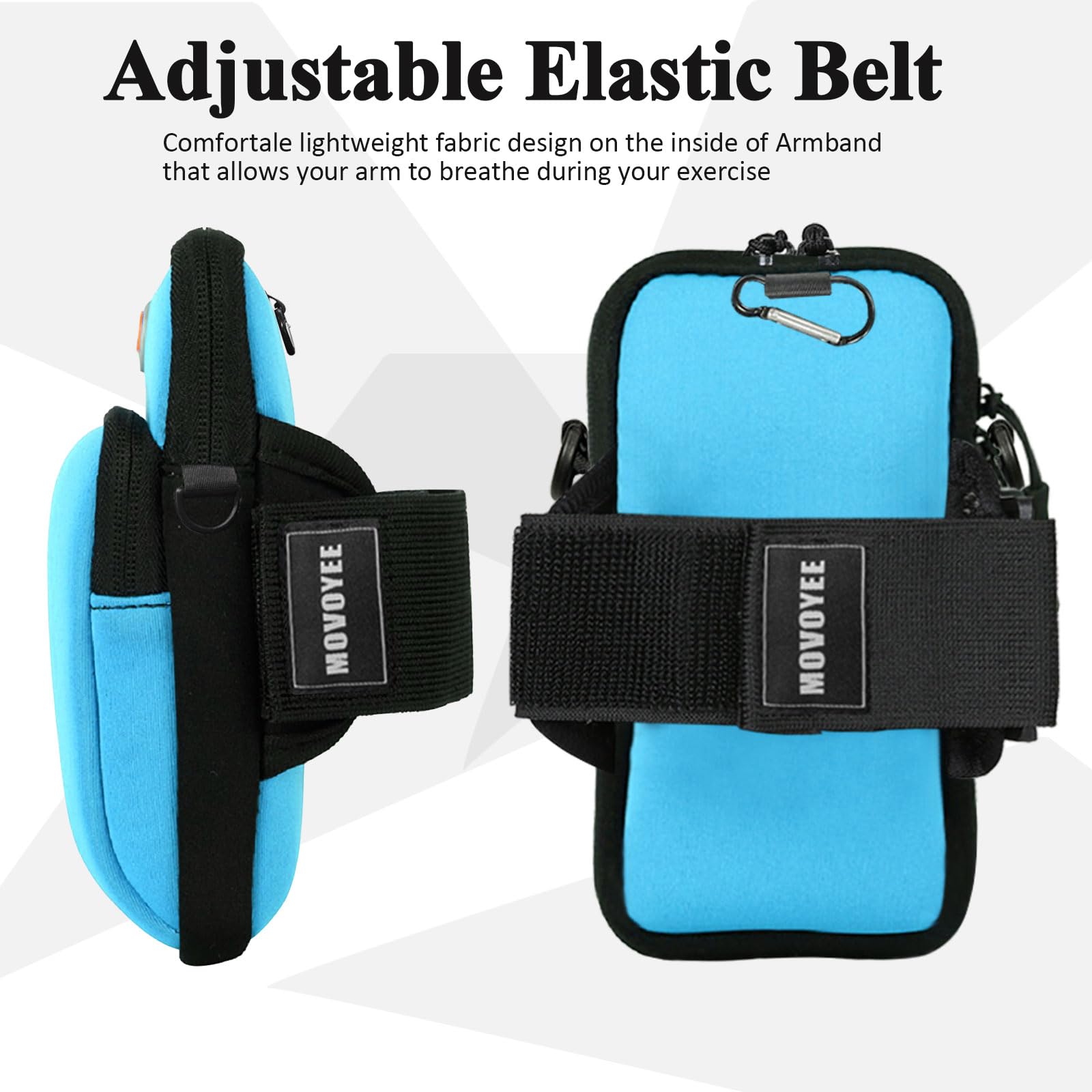Running Armband Phone Holder for iPhone 15 14 13 12 Pro Max & Galaxy S24 S23 - Adjustable Crossbody Pouch for Women Men Kids - Perfect for Jogging, Gym Workouts & Outdoor Activities