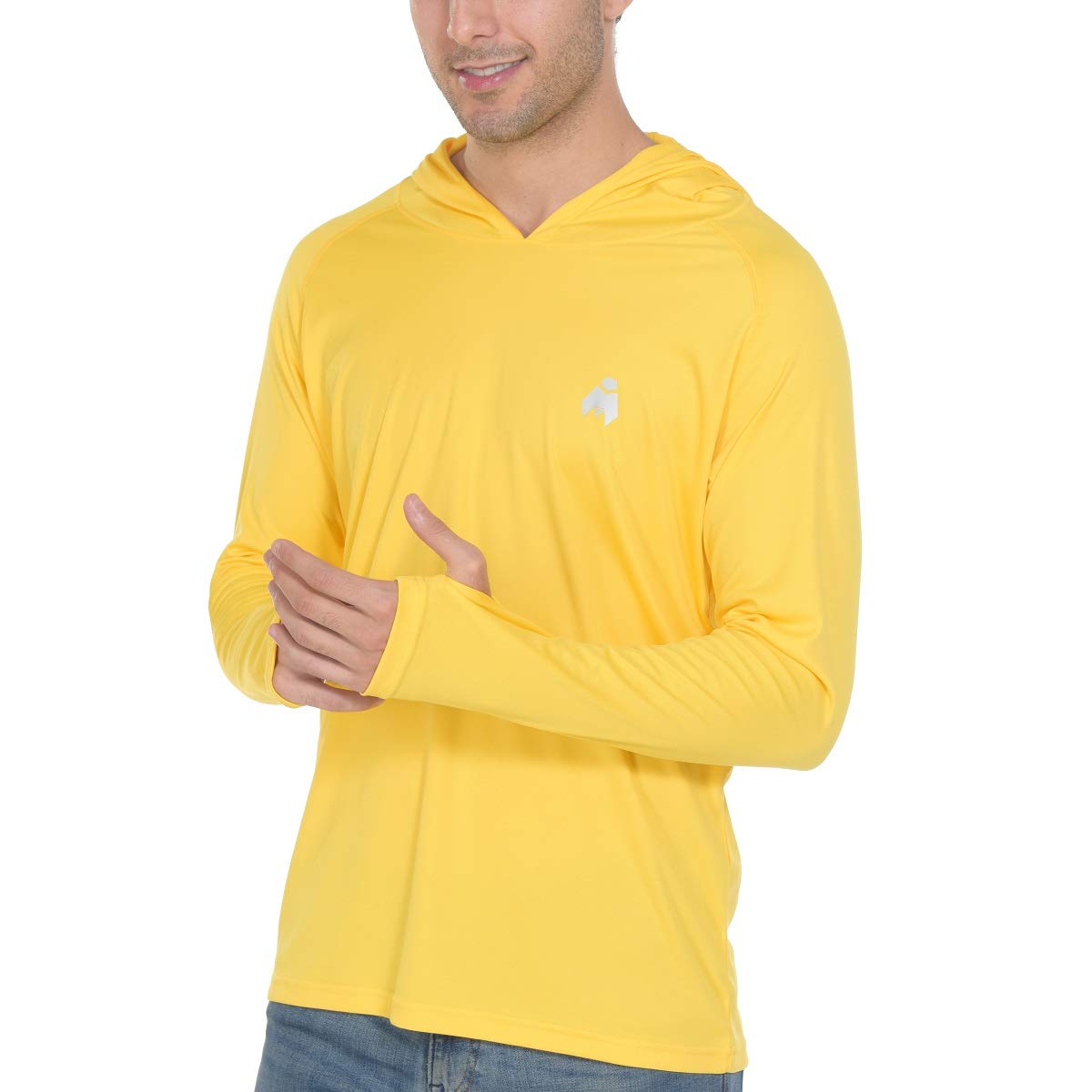 **Men's UPF 50+ Long Sleeve Rash Guard Shirt - UV Protection Sun Shirt for Golf, Fishing, Hiking & Running - Lightweight Hooded Outdoor Activewear**    *(Perfect for beach trips, water sports, hiking adventures, and sunny outdoor activities!)*