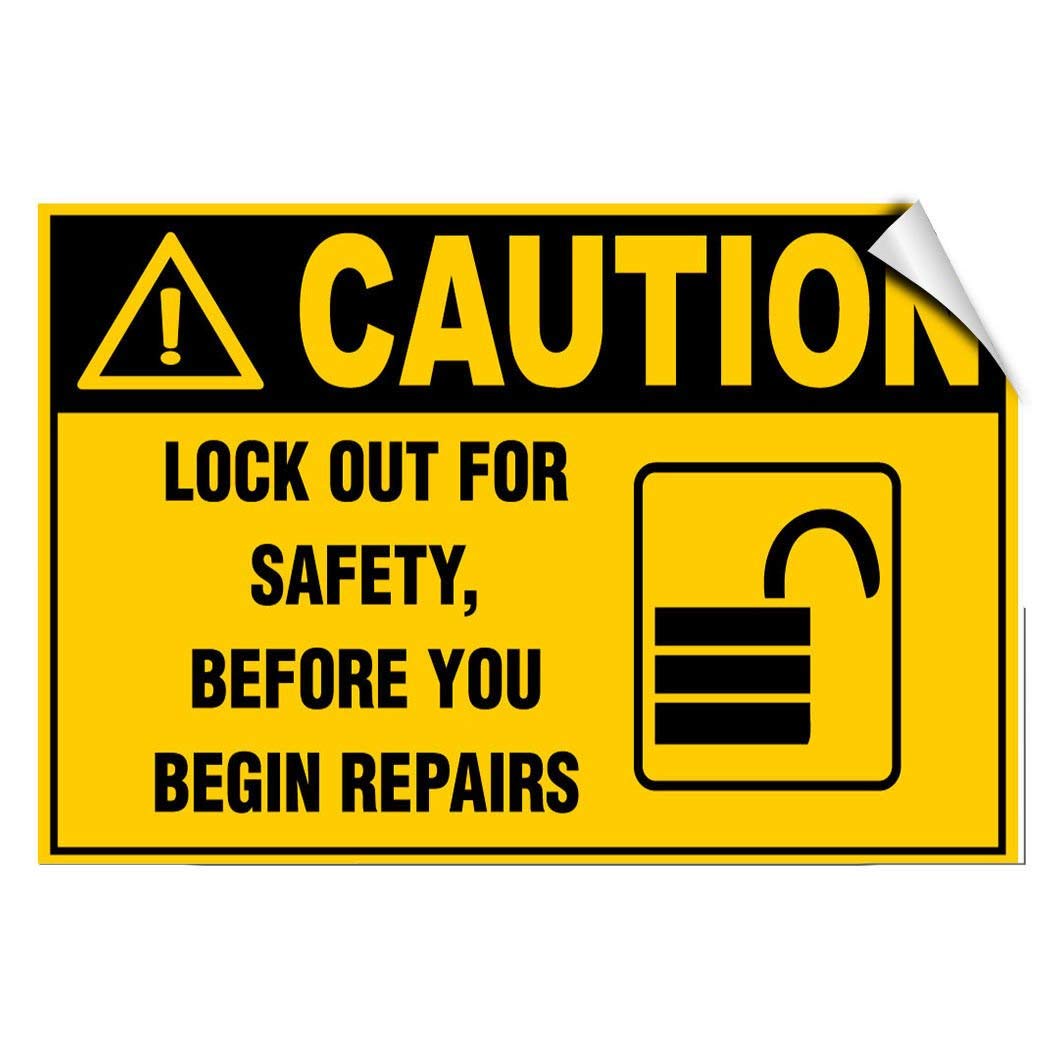Vinyl Safety & Warning Stickers Bundle - 10 Pack (13