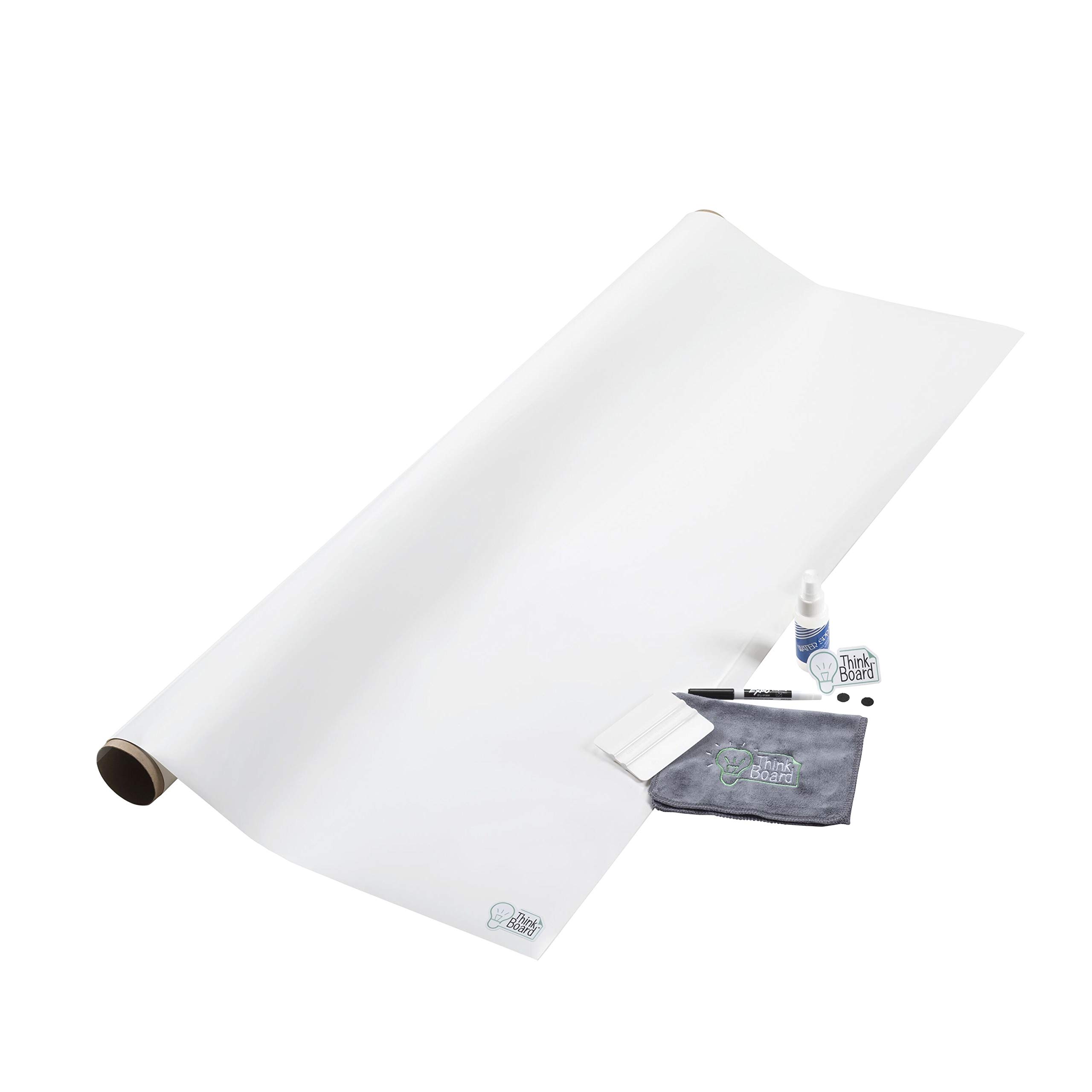 Think Board Premium 3'x4' White - Ultra-Removable Peel & Stick Dry Erase Wall Sticker - Stain-Proof Whiteboard for Office, Home & Classroom - Erasable Message Board (36