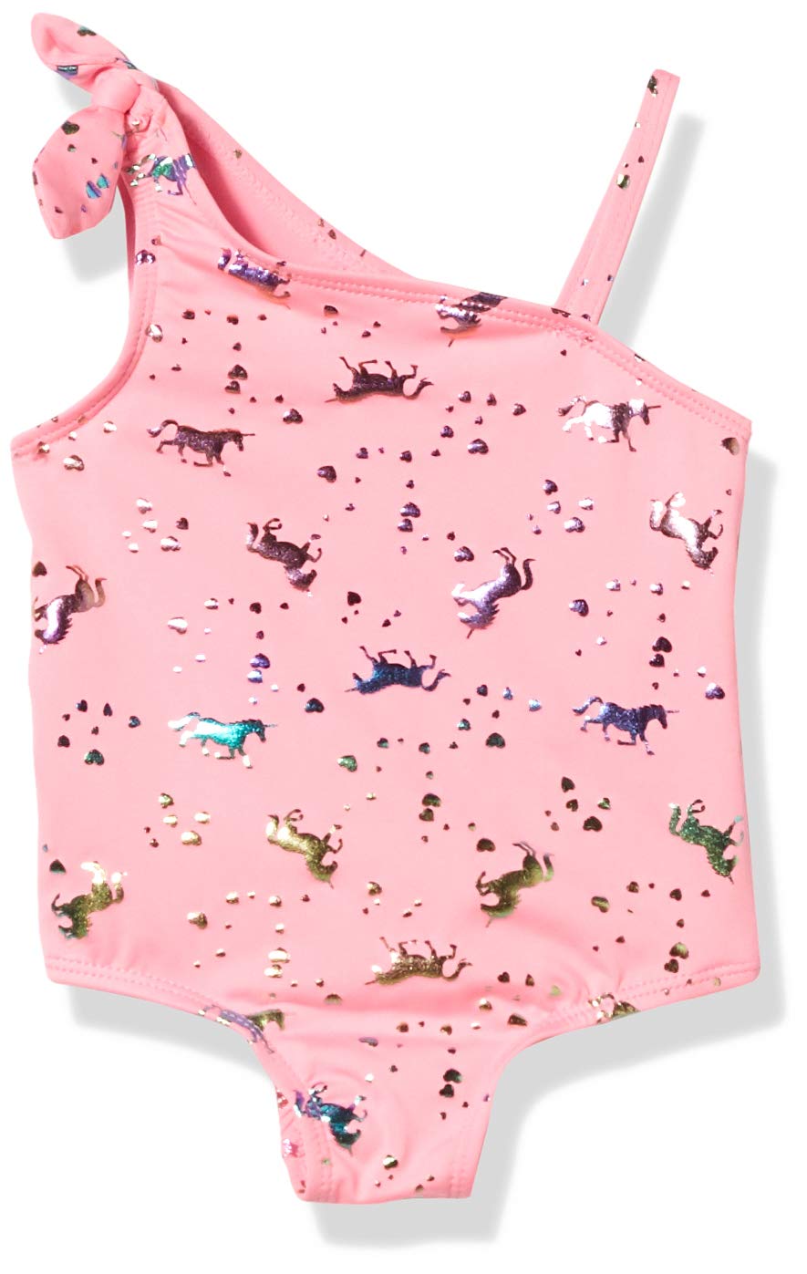 Pink Platinum Girls Baby Unicorn Rainbow Print Swimsuit - Cotton Candy Color - Size 18 Months - Perfect for Beach, Pool Parties & Summer Vacations