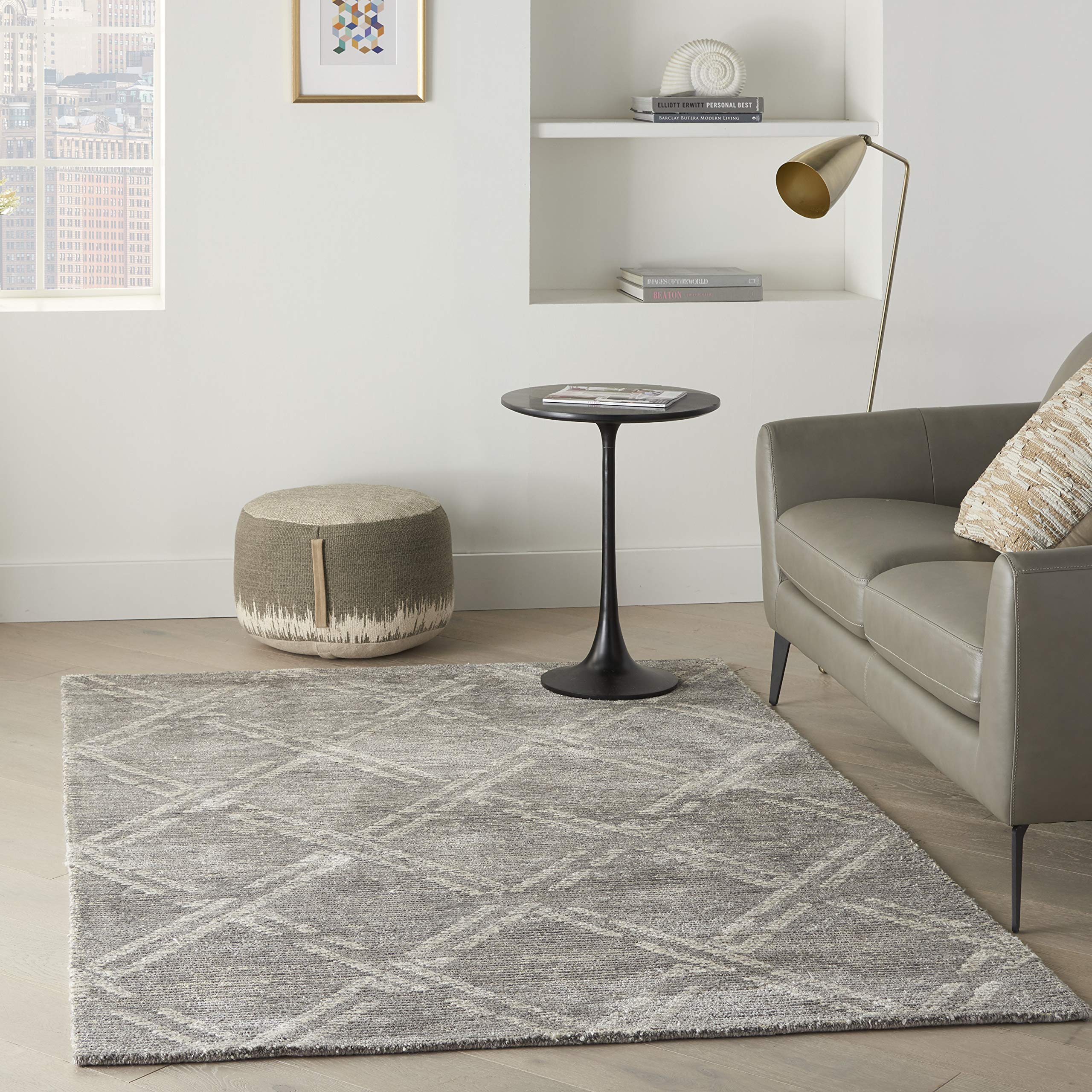 Nourison Venosa Modern Grey/Ivory 3'9