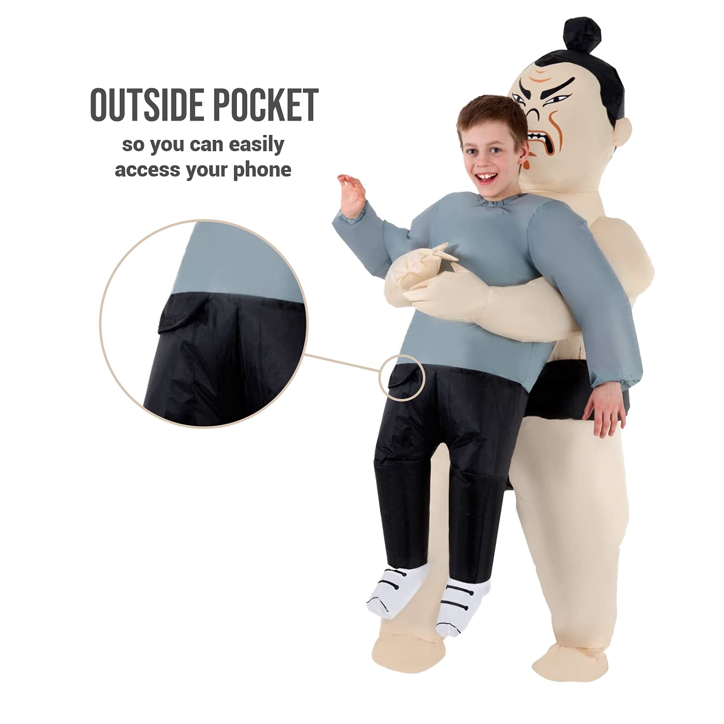**Inflatable Sumo Costume for Boys - One Size Kids Sumo Wrestler Outfit for Halloween, Parties & Fun Events**