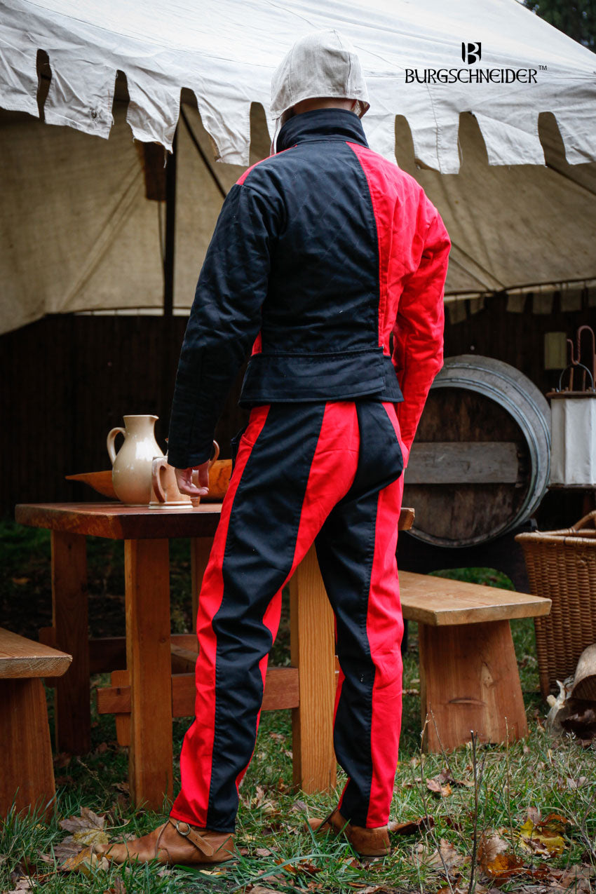 Landsknecht Pants Imperialis - Red & Black Renaissance Costume for Men | Perfect for LARP, Cosplay, and Historical Reenactments