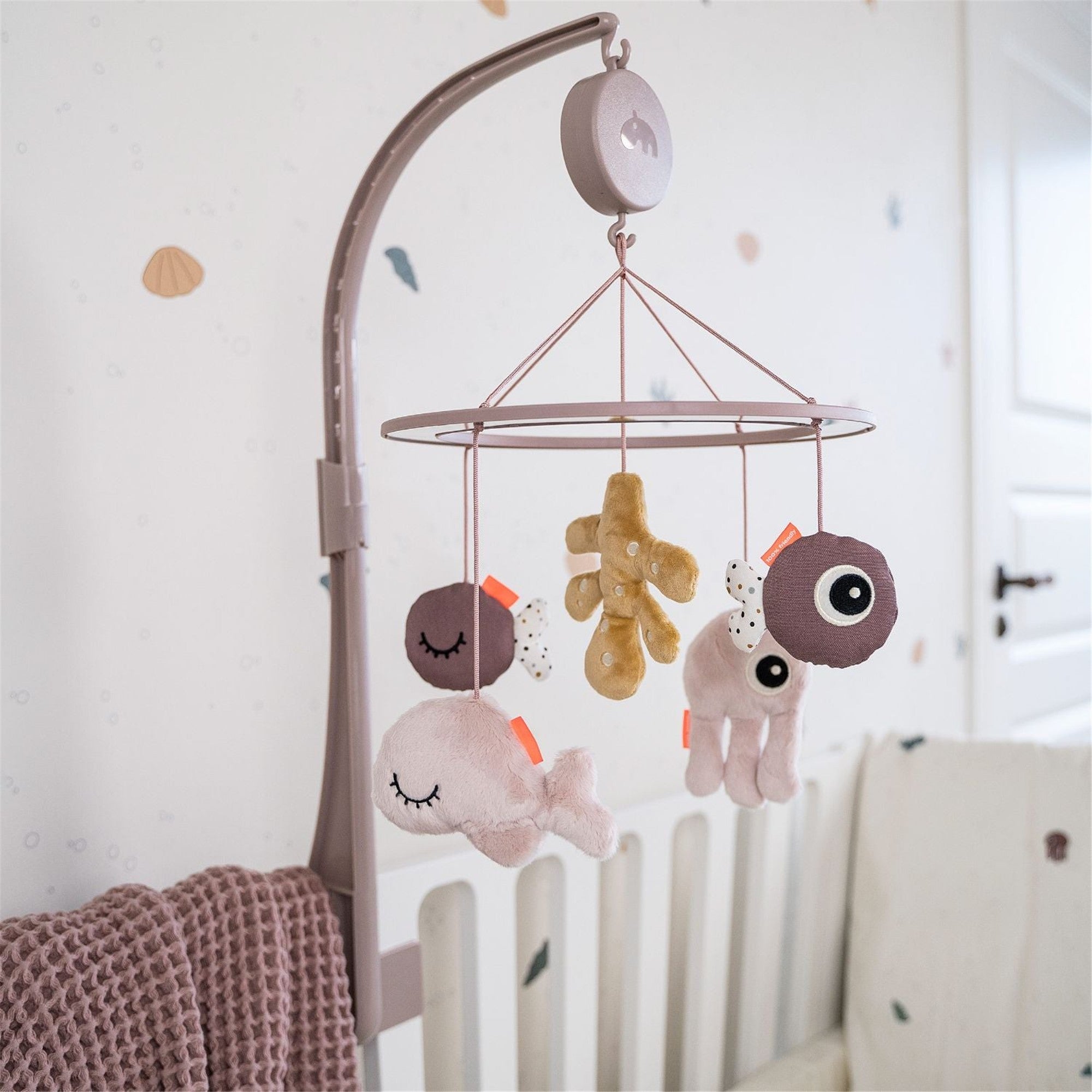Done by Deer Musical Mirror Mobile - Ocean Friends Baby Crib Toy with Soothing Melodies for Nursery & Playtime | Perfect for Newborns, Infants & Toddlers