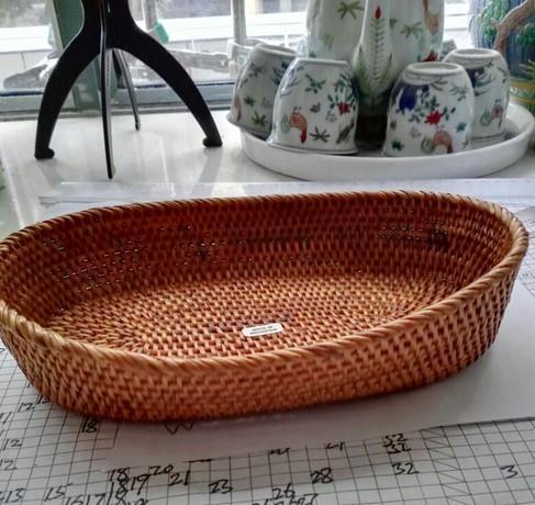 Handwoven Rattan Storage Basket - Small Woven Basket for Kitchen, Pantry & Home Organization | Eco-Friendly & Durable Storage Solution for Fruits, Vegetables & Household Items