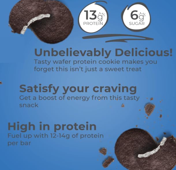 Power Crunch Protein Bars - High Protein Snacks with Delicious Cookies & Crème Flavor, 1.4oz (12 Pack) | Ideal for Gym Workouts, Hiking & Healthy On-the-Go Nutrition
