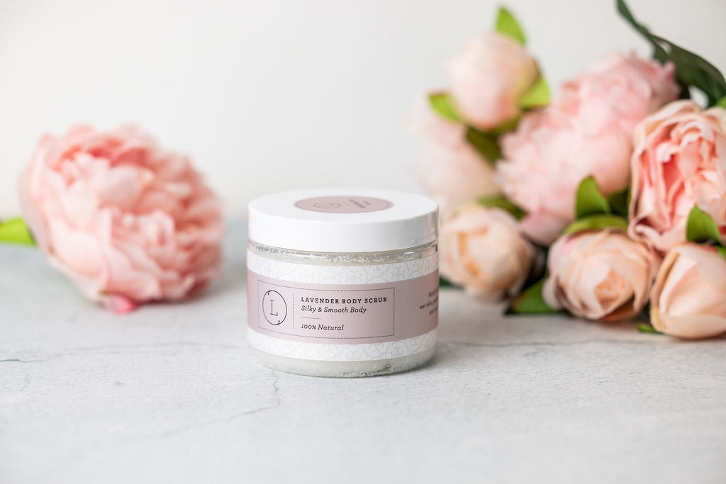 Organic CBD Lavender Body Scrub - Exfoliating & Moisturizing Natural Body Salt Scrub with Hemp Extract (THC Free) for Relaxation & Skin Renewal - Perfect for Spa Day & Self-Care Routine