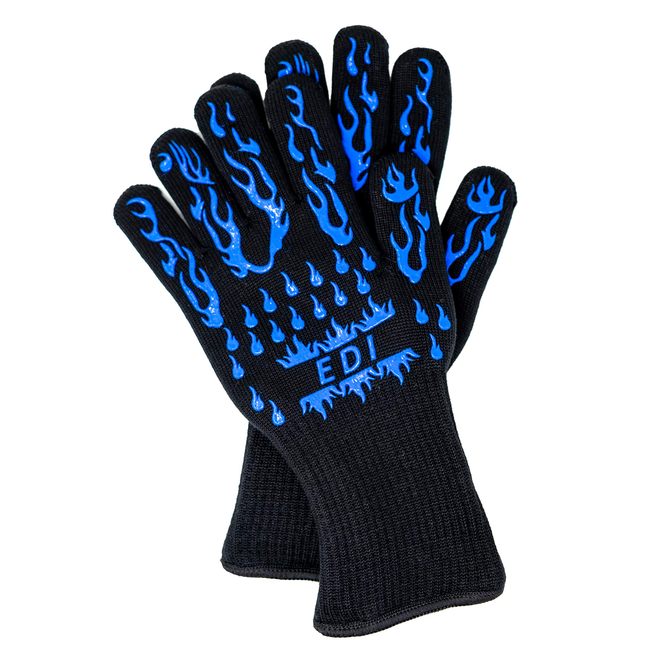 Heat Resistant Silicone Insulated Gloves - 500°F Protection, Flexible & Durable (Blue, 1 Pair) - Perfect for Cooking, Grilling, Baking & Industrial Use