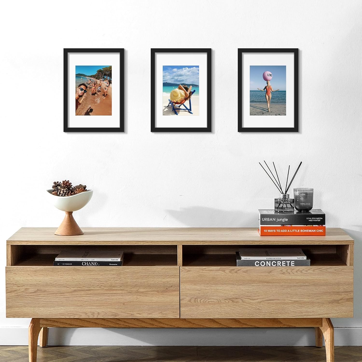 Upsimples A3 Picture Frame 3 Pack - Black Photo Frame 29.7 x 42cm (11.7 x 16.5 Inches) - Wall Mounting Display for Home, Office & Gallery Decor