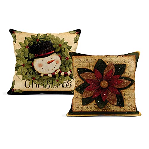Poinsettias and Snowman