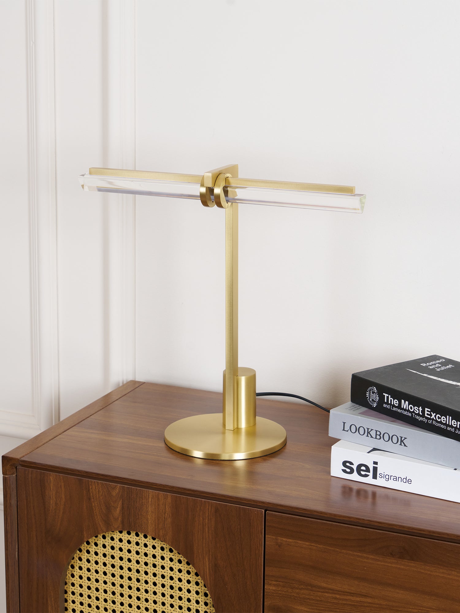 Modern Reed Table Lamp - Adjustable Brightness LED Desk Light for Home Office, Bedroom & Study - Perfect for Reading, Working & Nightstand Use