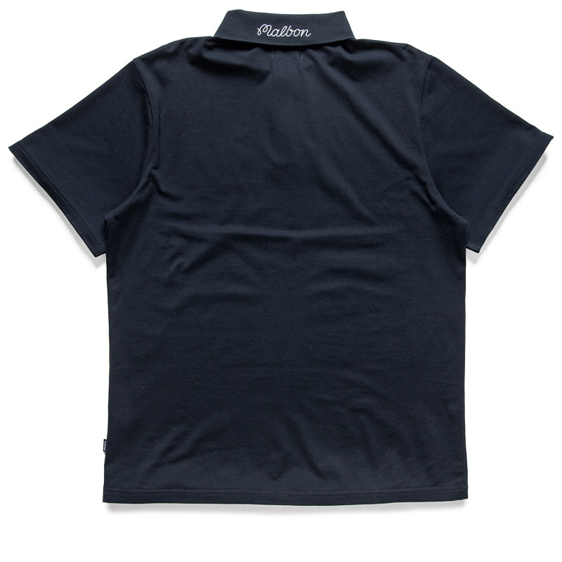 Malbon Golf Tiger Buckets Polo Shirt for Men - Navy Blue Performance Golf Shirt - Perfect for Golfing, Casual Wear & Outdoor Activities