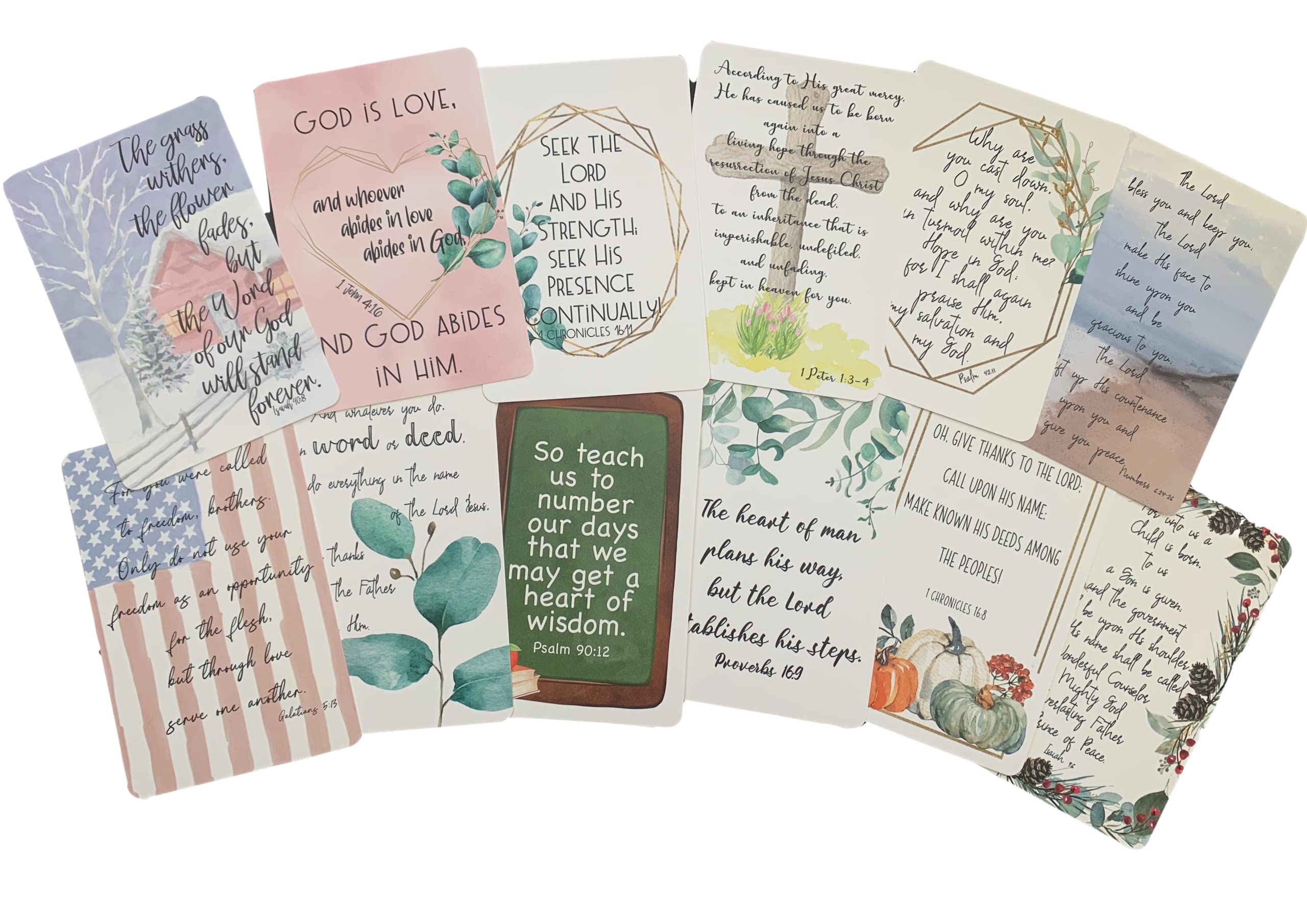Red Door Inspirations Monthly Scripture Memory Cards - 12 Count ESV Bible Verse Cards for Daily Devotion, Bible Study & Christian Gift Giving