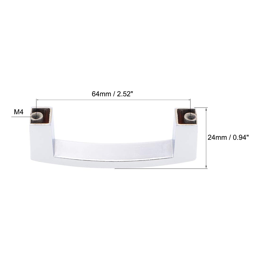 uxcell 64mm Hole Center Alloy Crystal Cabinet Pulls & Drawer Handles with Screws - 5Pcs Set for Kitchen Cabinets, Dressers & Furniture Hardware